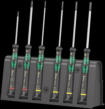 Wera 2035/6 B Screwdriver set and rack for electronic applications, 6 pieces