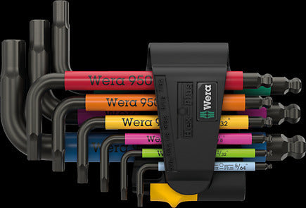 Wera 950/9 Hex-Plus Multicolour Imperial 3 L-key set, imperial, BlackLaser, 9 pieces