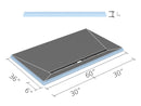 wedi Fundo Linear Shower Base 36" x 60" x 2"