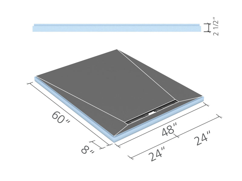 wedi Fundo Linear Shower Base 48" x 60" x 2-1/2"