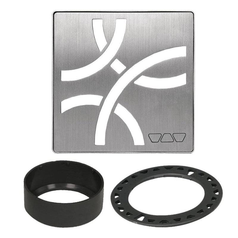 Schluter KERDI-DRAIN Square Grate Kit Curve - Brushed Stainless Steel (V2) 4"