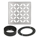 Schluter KERDI-DRAIN Square Grate Kit Floral - Brushed Stainless Steel (V2) 4"