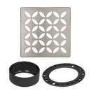 Schluter KERDI-DRAIN Square Grate Kit Floral - Stainless Steel (V2) Brushed Nickel 4"