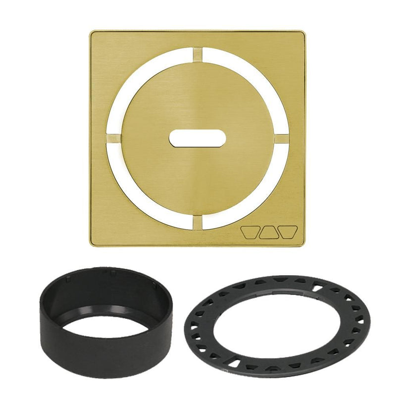 Schluter KERDI-DRAIN Square Grate Kit Pure - Stainless Steel (V2) Brushed Classic Gold 4"