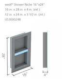 wedi Shower Niche 16" x 28"