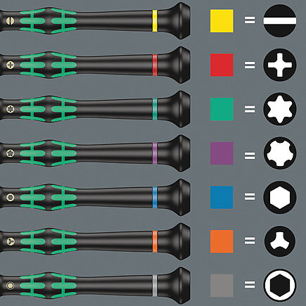 Wera 2035/6 B Screwdriver set and rack for electronic applications, 6 pieces